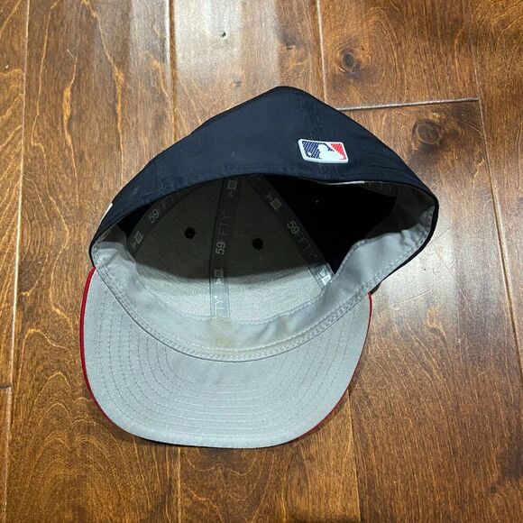 New Era 59 Fifty MLB Atlanta Braves 2018 Spring Training Hat Navy Red Mens 6 7/8 - Picture 7 of 7